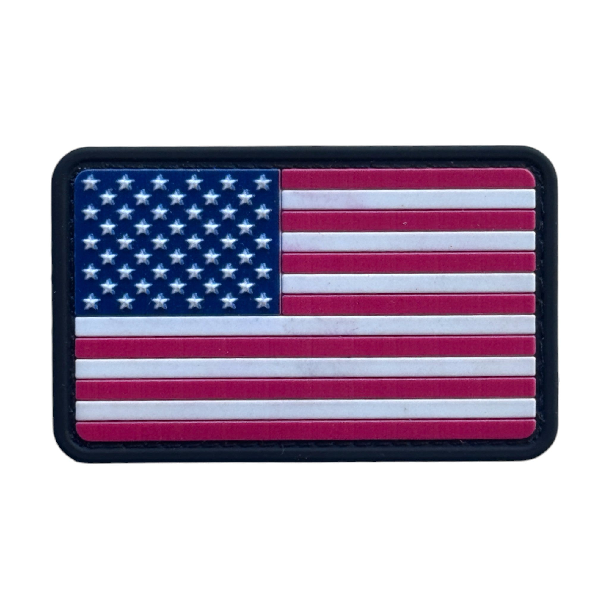 Black USA Flag on tactical military 3D PVC Hook and loop patch.