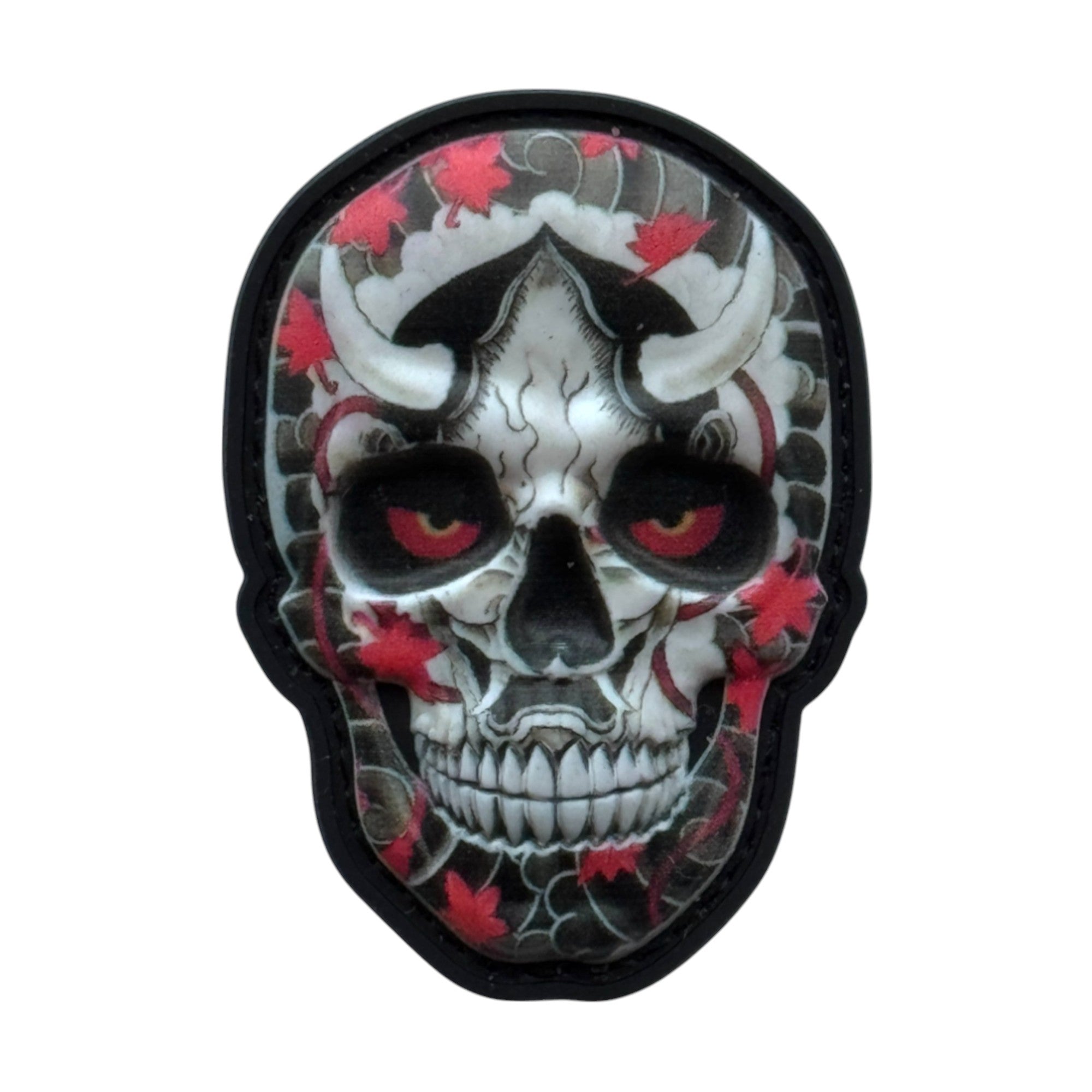 Devil Mexican skull on tactical military 3D PVC Hook and loop patch.