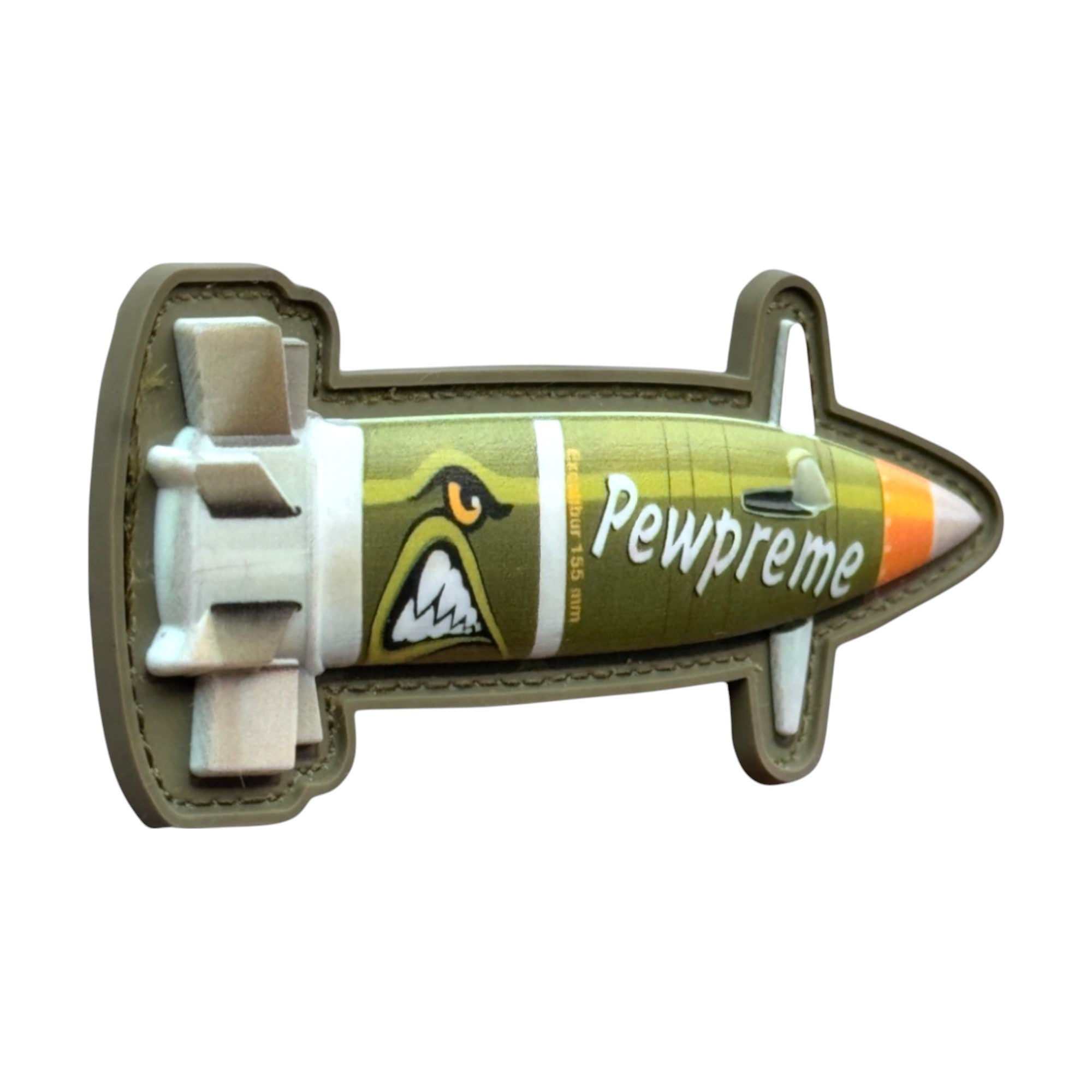Missile in USA camo "pewpreme". tactical military 3D PVC Hook and loop patch. Side view