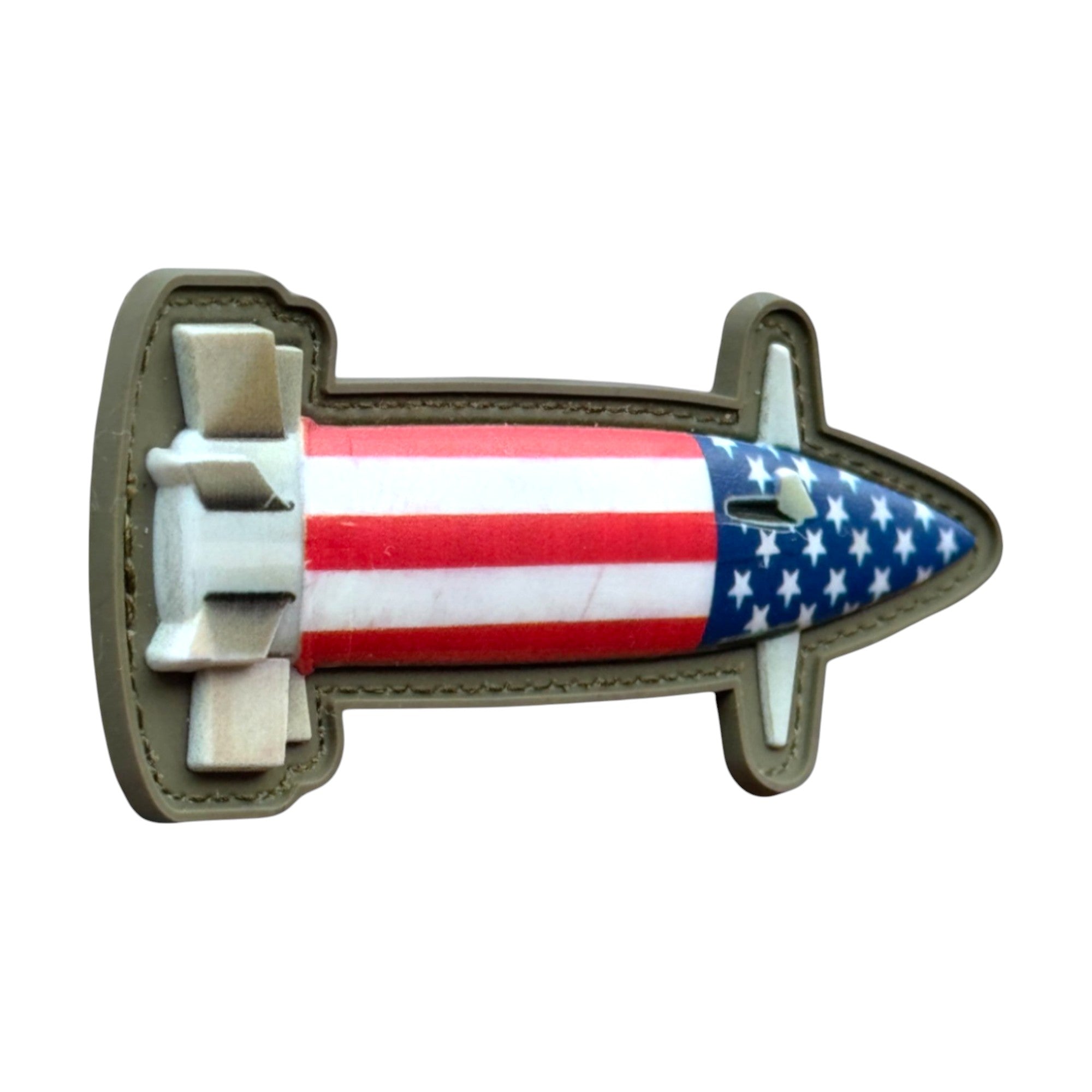 Missile in USA camo. tactical military 3D PVC Hook and loop patch. Side view
