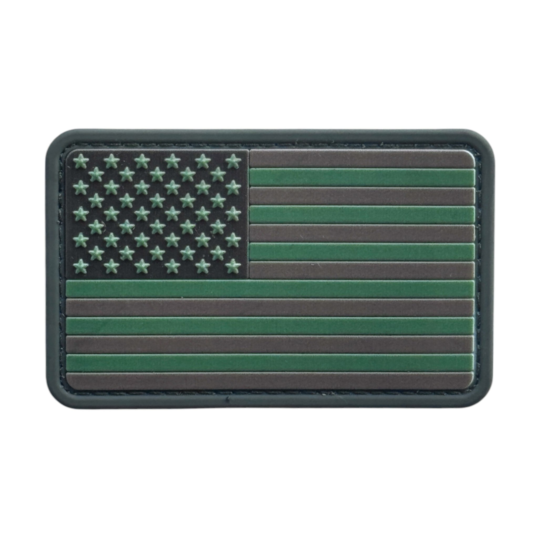 Light green USA Flag on tactical military 3D PVC Hook and loop patch.