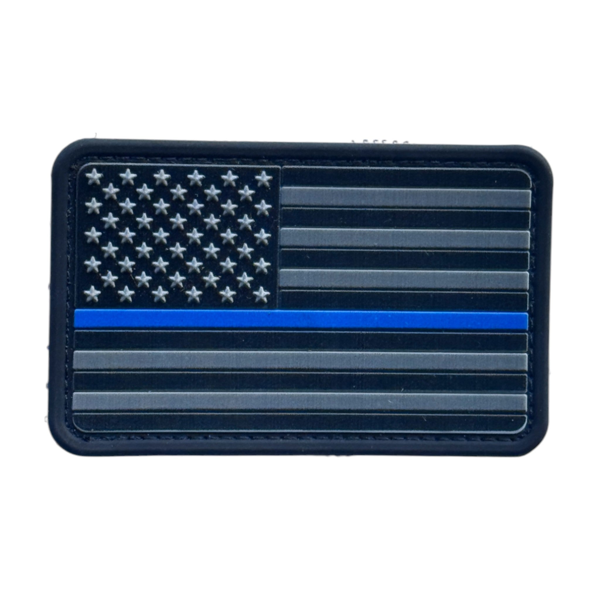 Police USA Flag on tactical military 3D PVC Hook and loop patch.