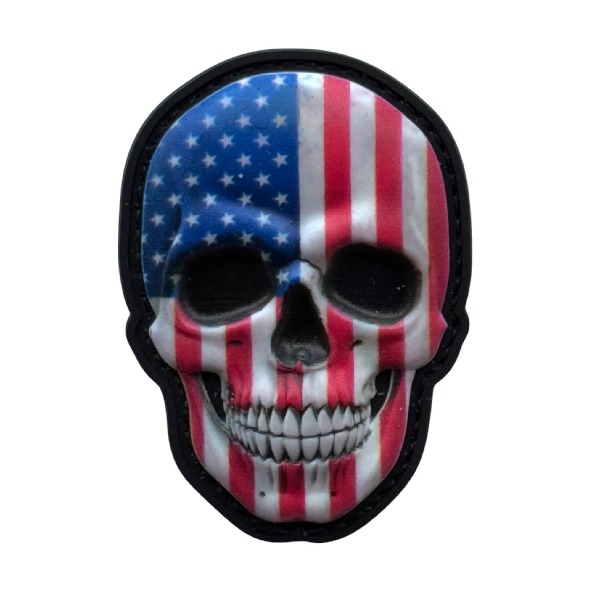 USA flag camo Mexican skull on tactical military 3D PVC Hook and loop patch.