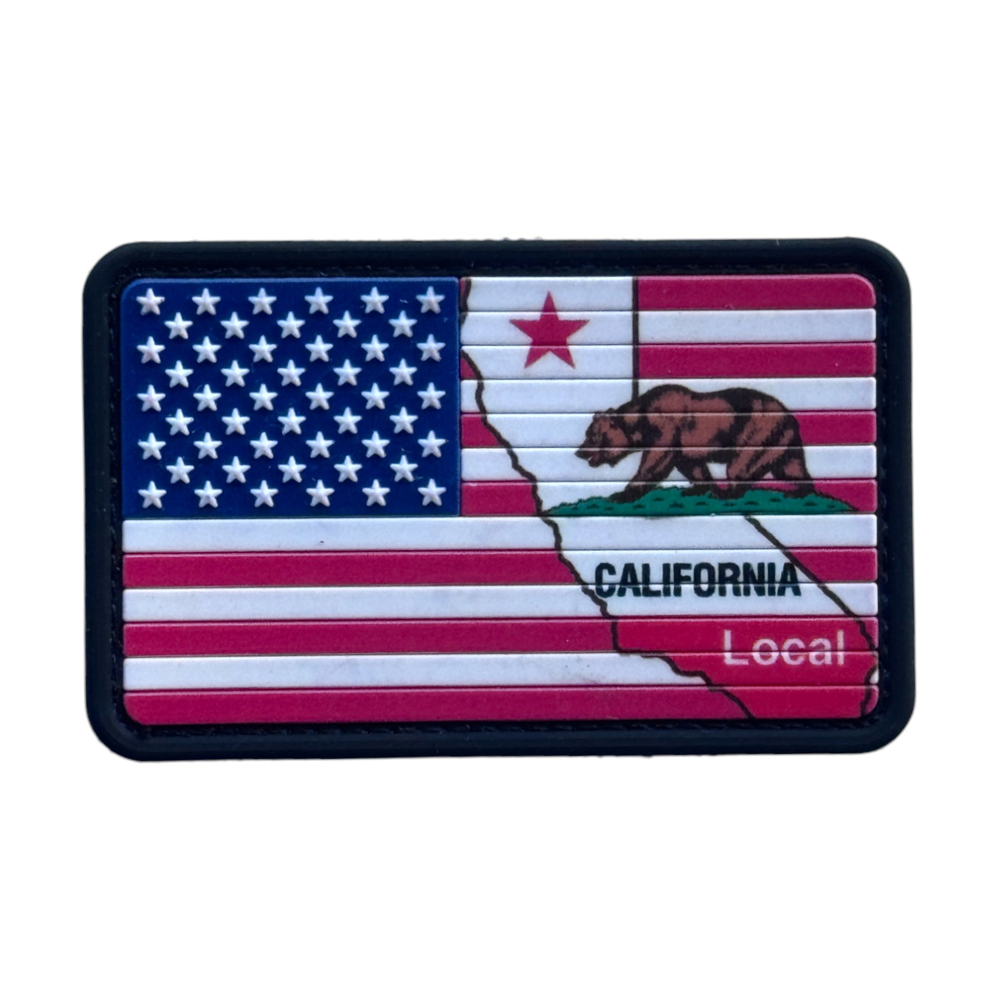 California bear USA Flag on tactical military 3D PVC Hook and loop patch.