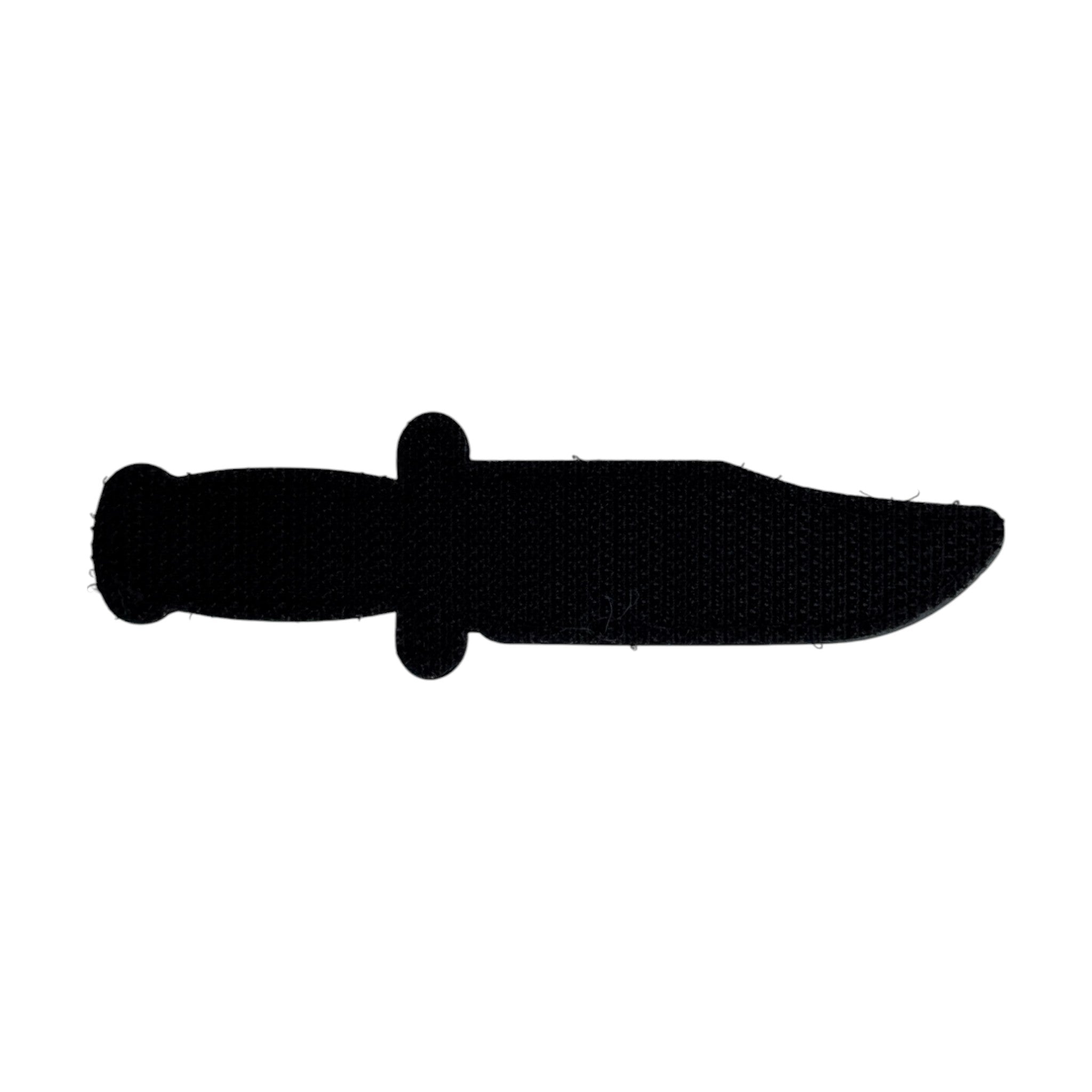 Knife tactical military 3D PVC Hook and loop patch. Back view