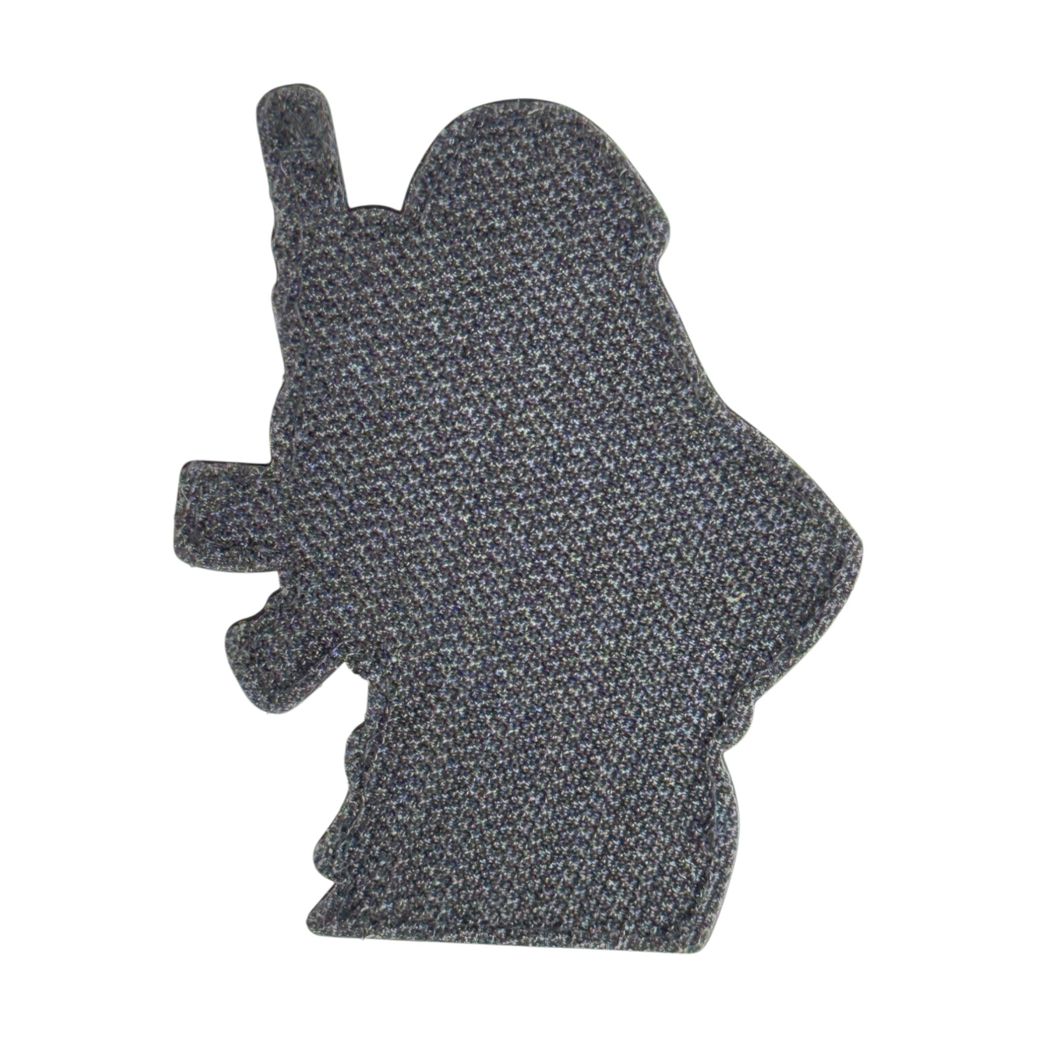 Pinup girl with rifle in hand. wearing helmet. tactical military 3D PVC Hook and loop patch. Back view