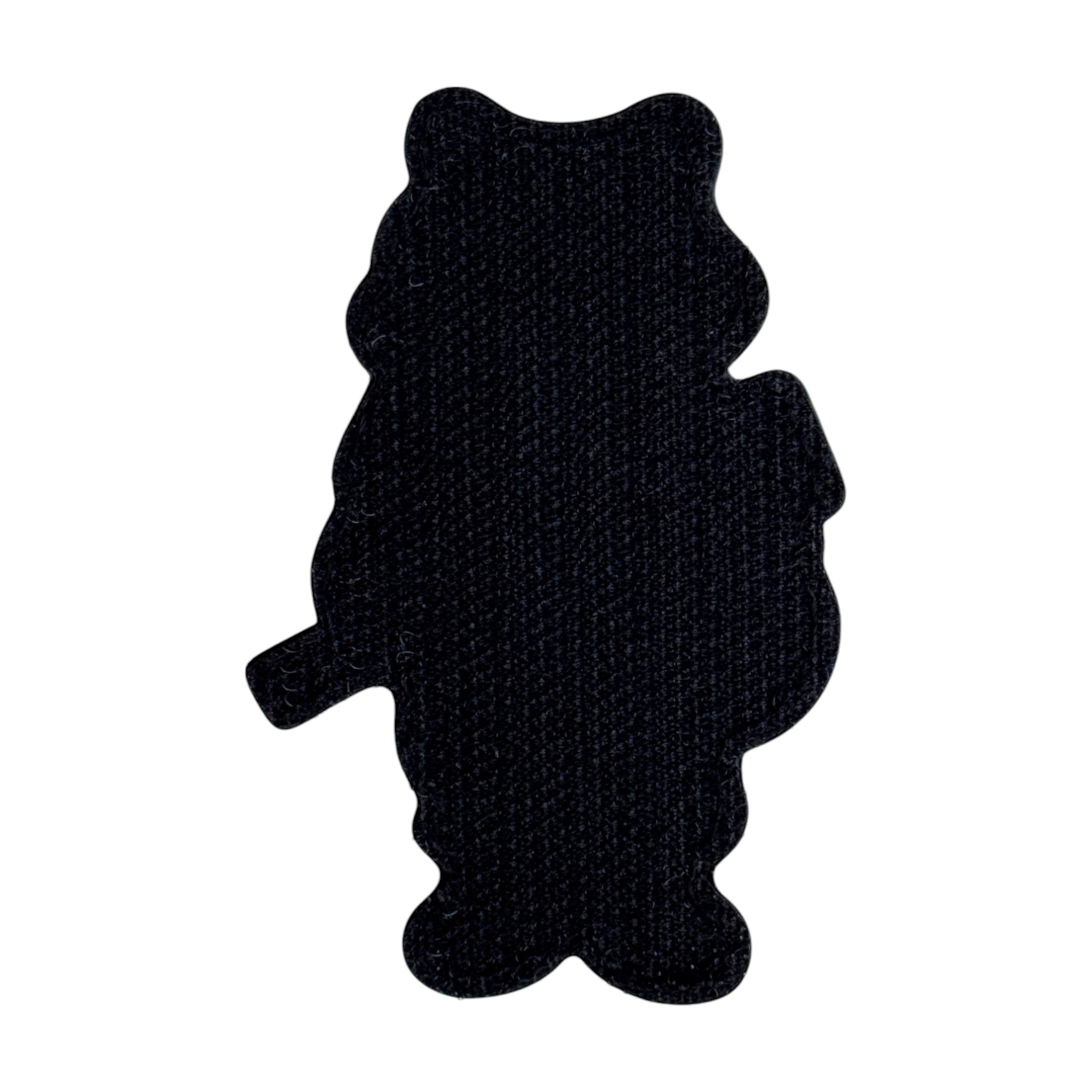 Raccoon in a human body hook and loop backing