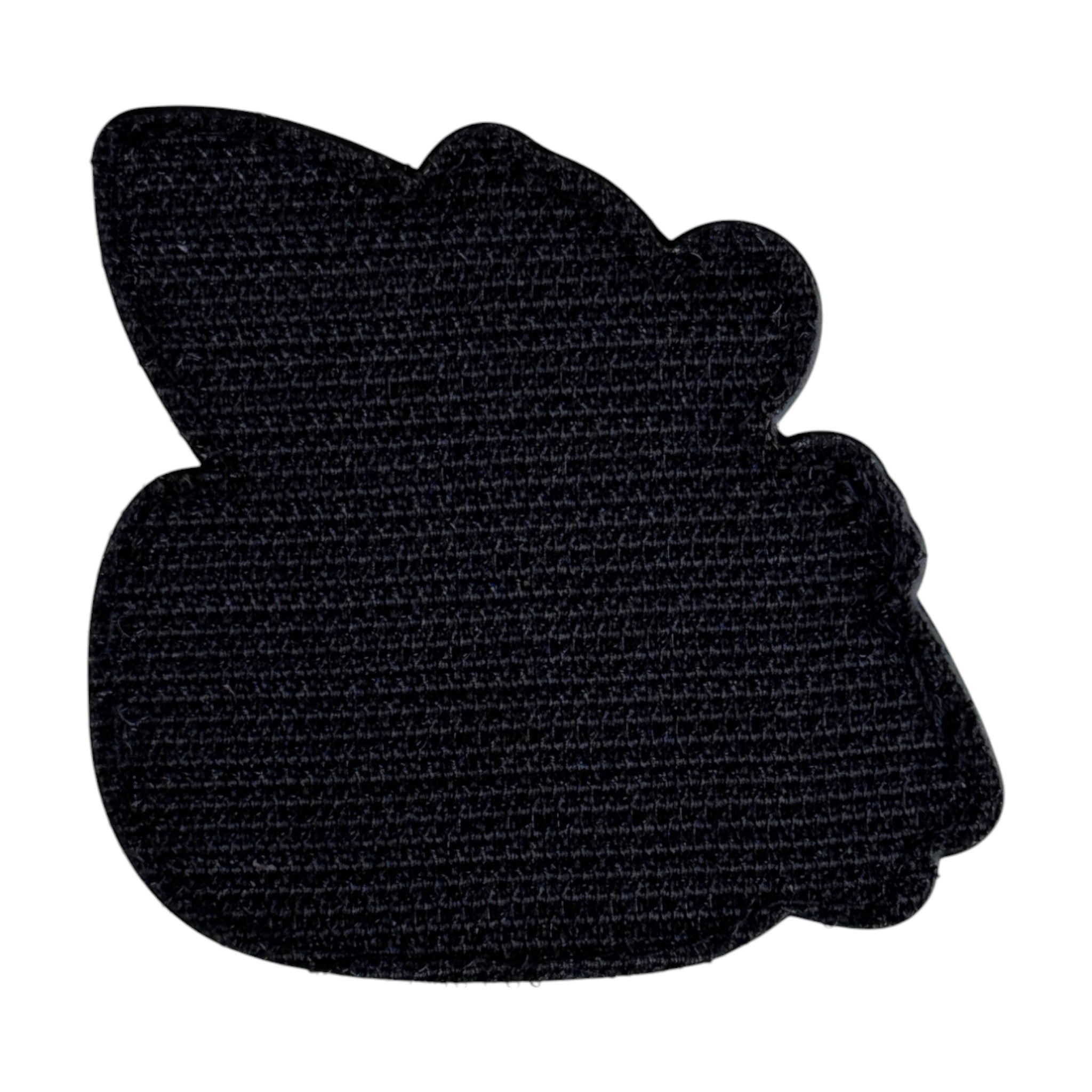 Yellow Surfer duck 3D PVC Velcro patch with hook and loop backing. Back view