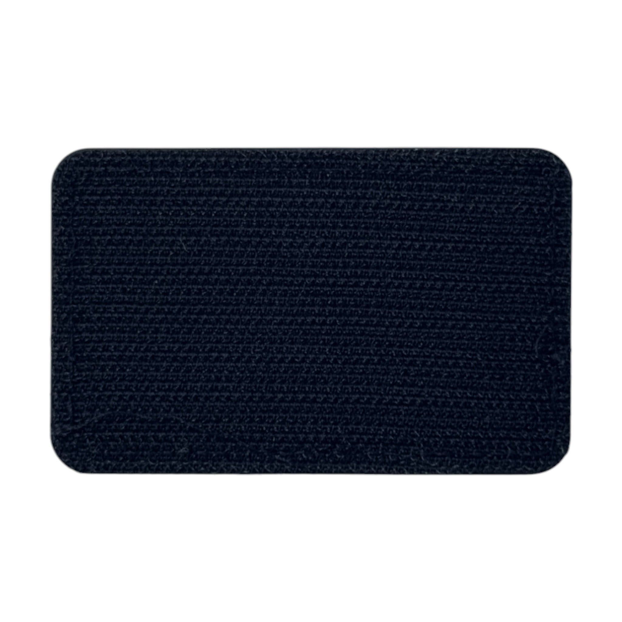 black tactical military 3D PVC Hook and loop patch. Back view 