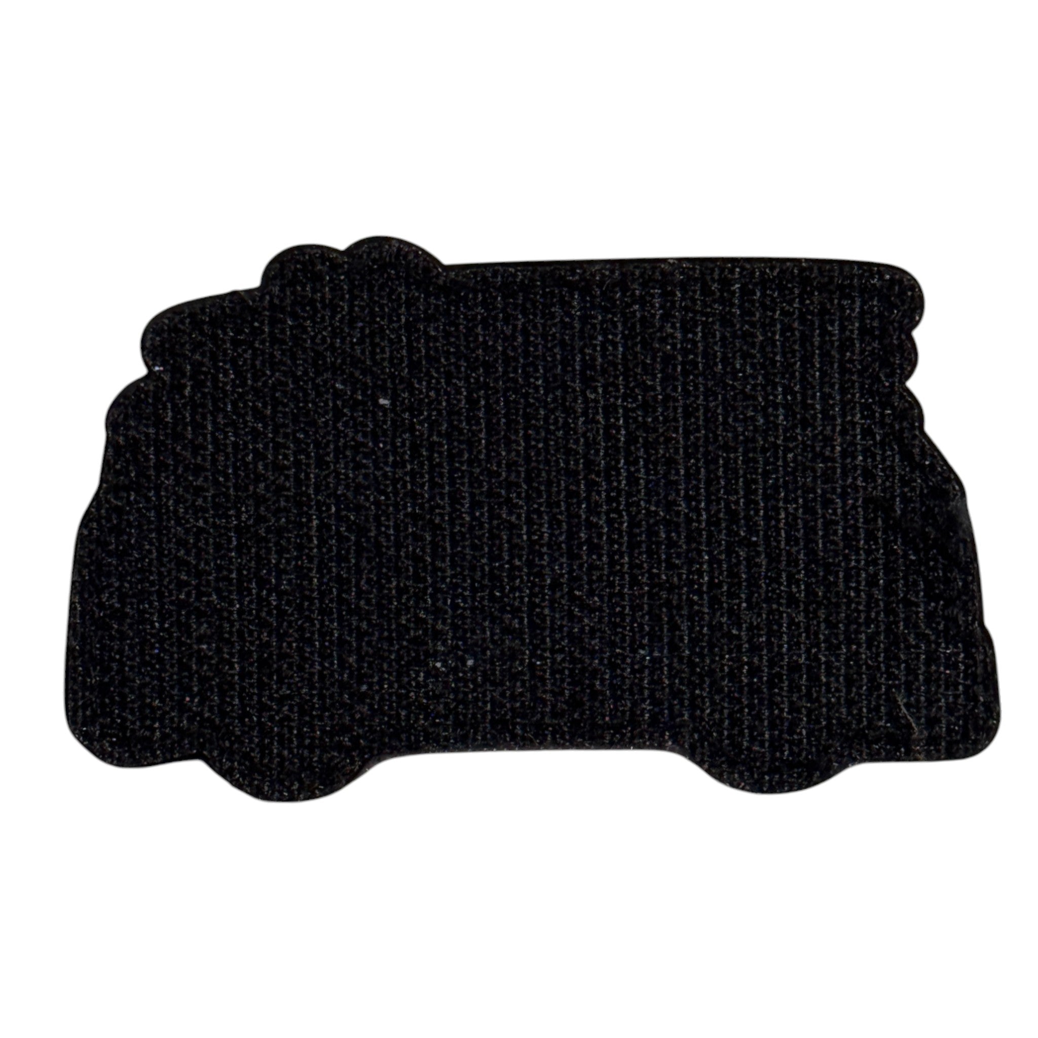 surf bus with surfboards on top. 3D PVC Velcro patch with hook and loop backing. Back view